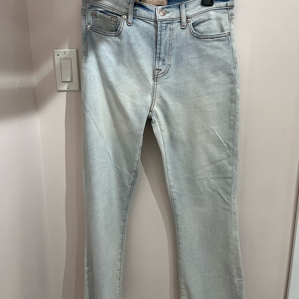 7 For All Mankind High Waist Slim Kick Blue Jeans